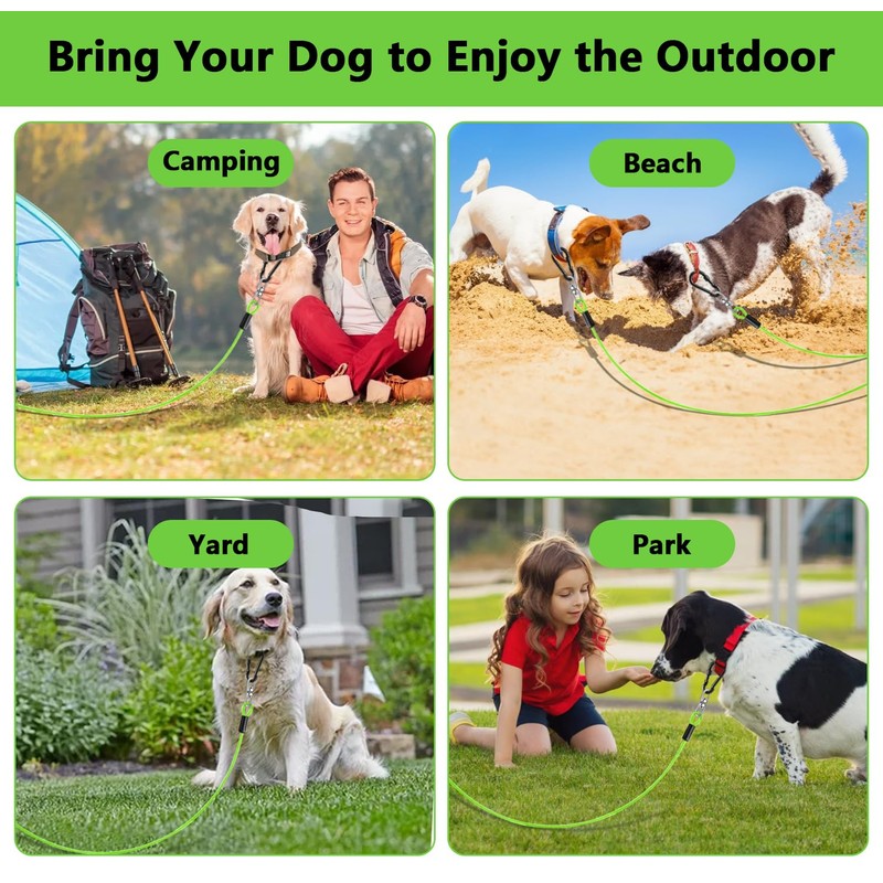 Dog Tie Out Cable 20FT-500Lbs,Heavy Duty Dog Leads&Tether for Yard