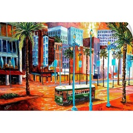 CANVAS ON DEMAND New Orleans' Canal Street Wall Decal, New Orleans Artwork