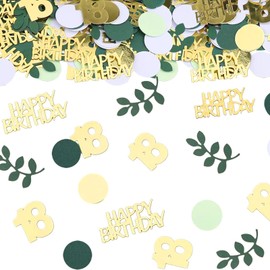 GoldRock Confetti 18th Birthday Decoration, Green, Table Decoration for 18th Birthday, Confetti Decoration, Birthday 18th Happy Birthday Confetti, Decoration 18th Birthday Boy Girl, 18th Birthday