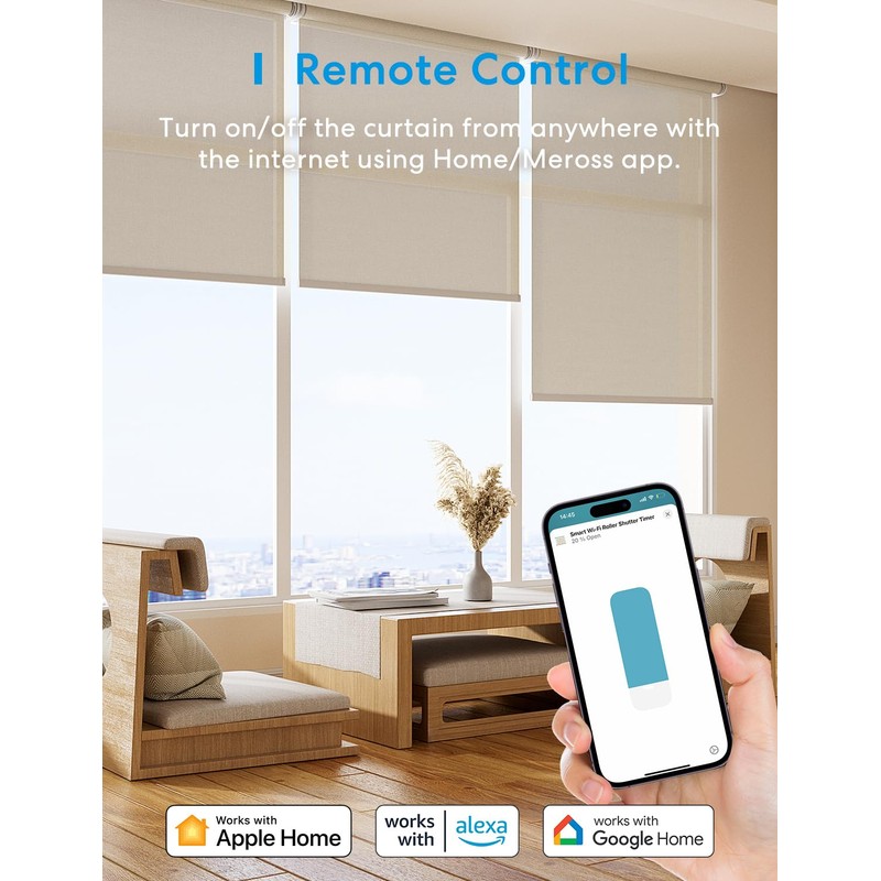 Meross WiFi Roller Shutter Switch Works with Homekit, Alexa Roller