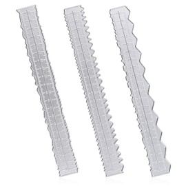 3 Pack 8.4 Inch Irregular Edge Ruler Deckle Edge Ruler Tearing Ruler Metal Craft Ruler Measuring Embossing Cutting Paper Ruler Wavy Edge Measuring Tool for Cutting Paper Embossing Card Scrapbooking