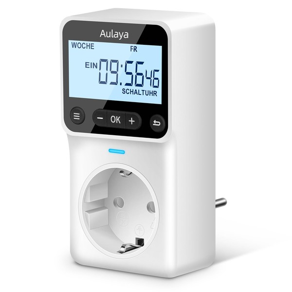 Aulaya Zeitschaltuhr Digital Deutsche Ausfhrung Steckdose mit 25 konfigurierbaren Wochen-