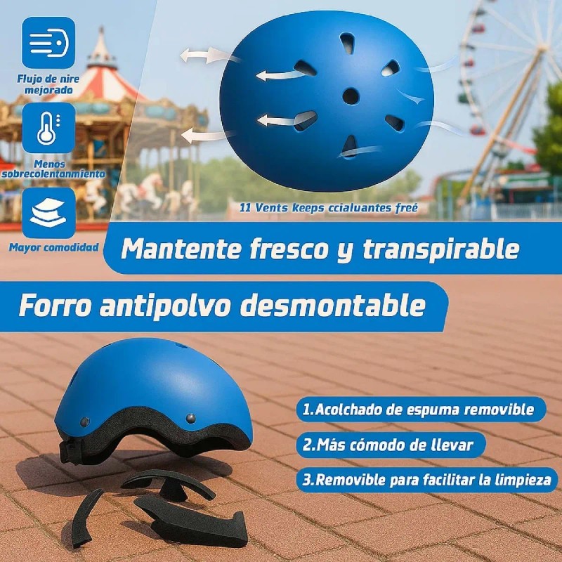 7pzas Kit De Proteccion Rodilla Codo Mano Patinaje Para Niño