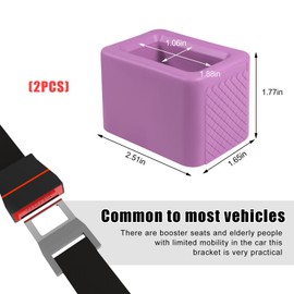 Gasedin 2 PCS Seat Belt Buckle Holder, Silicone Seatbelt Buckle Booster for Easy Access, Seat Belt Buckle Fixer Makes Receptacle Stand Upright and Stable for Kids, Car Accessories (Light Purple)