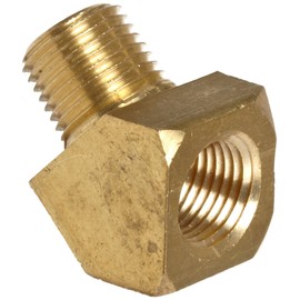 Anderson Metals - 06124-08 Brass Pipe Fitting, 45 Degree Barstock Street Elbow, 1/2" Female Pipe x 1/2" Male Pipe