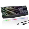 Wireless Gaming Keyboard, RGB & Single-Color Backlit, Full-Size Waterproof Computer