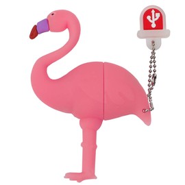 16GB USB Flash Drive Cute Flamingo Pattern with Lanyard, BorlterClamp Pen Drive Memory Stick Thumb Drive for Family and Friends
