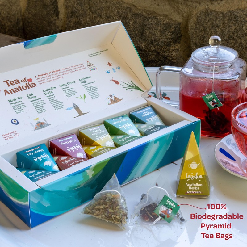 Lazika Tea Variety Pack with Lovely Presentation Box, Black, Green