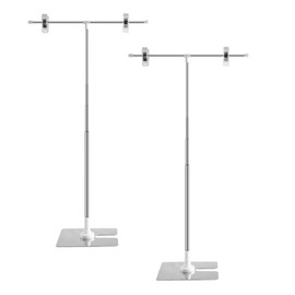 Vkinman 2 Pcs Adjustable Metal Poster Stand with Clip Advertising Display Stand T-Sign Banner Holder for Outdoor Indoor Store Board Display Show