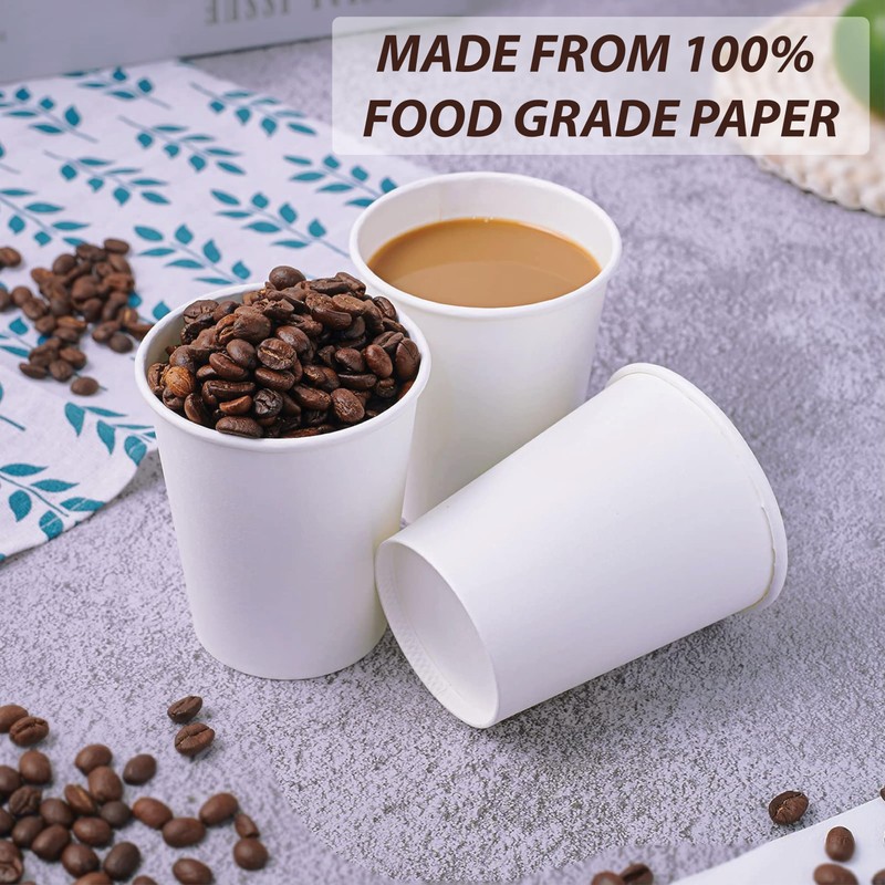 SUL Paper Cups, White Paper Coffee Cups, 200ml Disposable Party