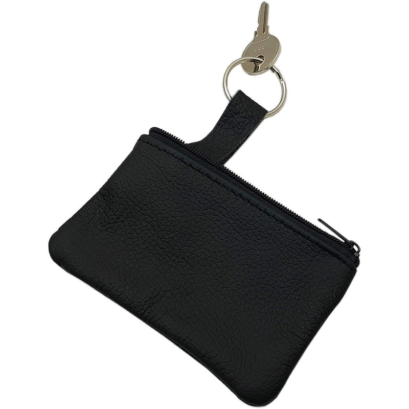 Genuine leather key case with 1 zipper compartment Made in