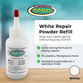 Plastex Plastic Repair Kits - Powder Refill 30g. Easily Glue, Repair, Remake Broken Plastic, Fiberglass, Wood & More! (White)