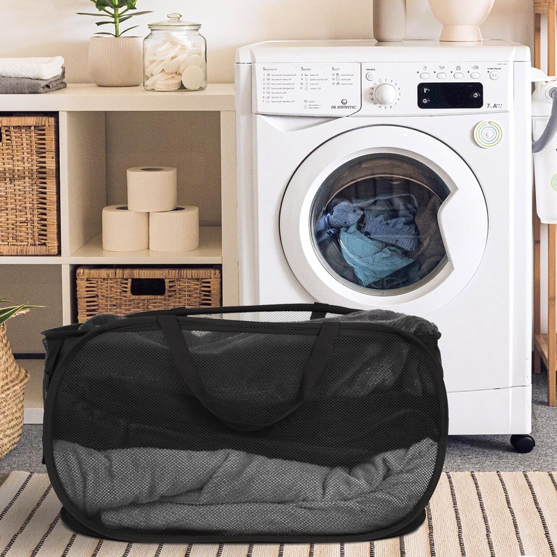 Diggoour Sturdy Collapsible Laundry Baskets- Pop Up Laundry Hampers with