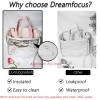 Dreamfocus Cute Insulated Lunch Bag for Girls, Large Capacity, Handle