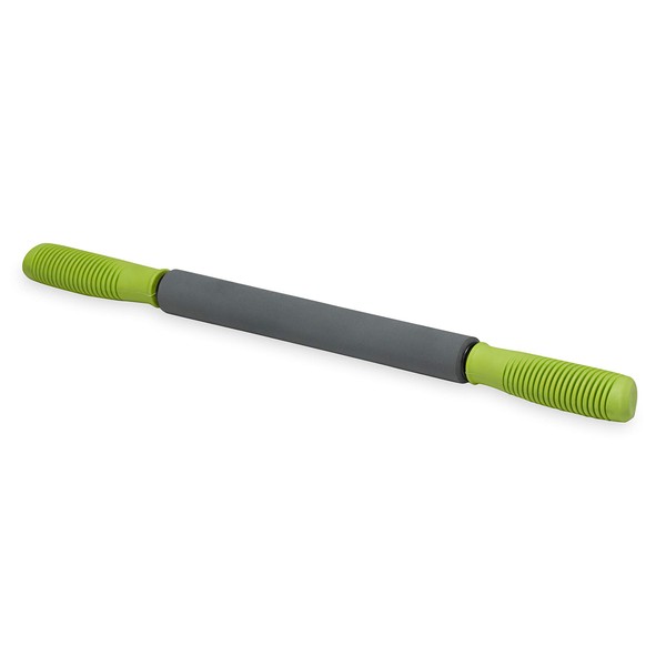 Gaiam Restore Massage Stick Roller - (Dimensions: 19"L) Foam Cushioned Performance Hand Held Muscle Massager | Comfort Grip Handles | Solid Steel Construction