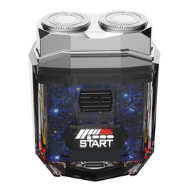 Cyberpunk Mini Electric Shaver, Portable Electric Razor for Men, Travel Shaver with Smart Display, IPX7 Waterproof, Wet & Dry Shaving, Rechargeable Cordless Rotary Shaver for Home, Office, Car, Gifts