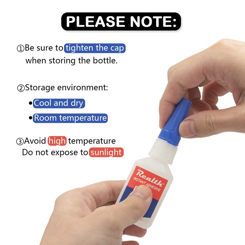 Realth Instant Adhesives, 2 Pack 20g Super Glue for Plastic