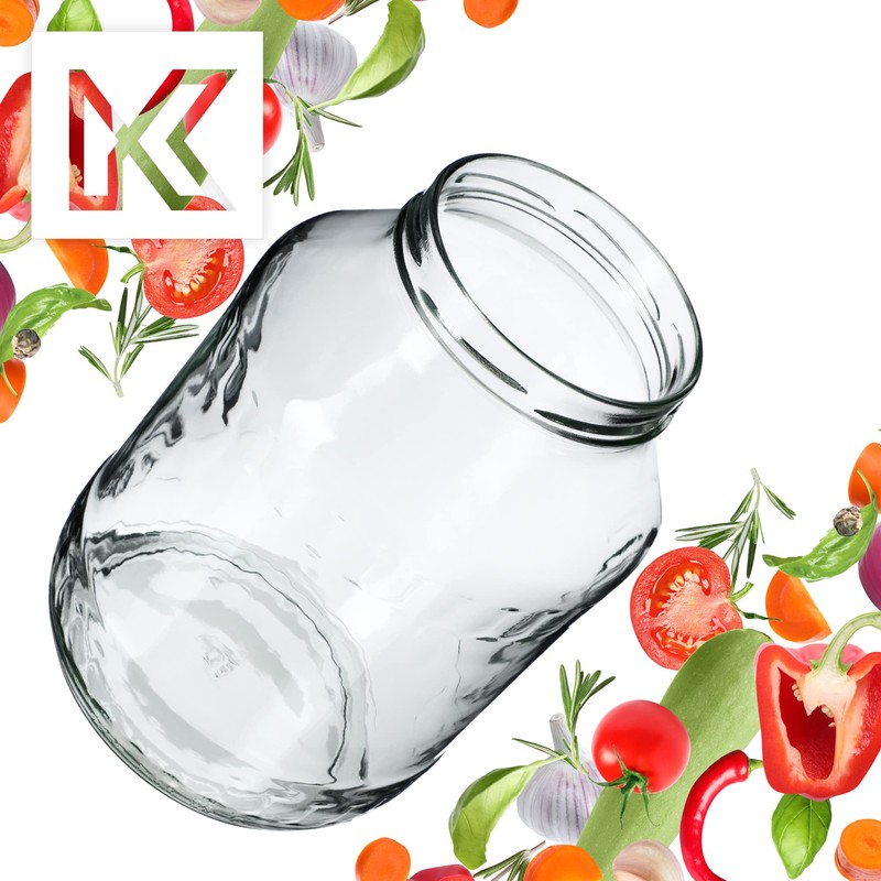 KADAX Preserving Jars 1.7 L with fi89 Screw Lid, Large