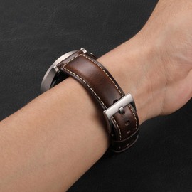 Zehior Leather Watch Straps Retro Smartwatch Bracelet with Quick Release for Men Women 18 mm, 20 mm, 22 mm, 24 mm, Leather