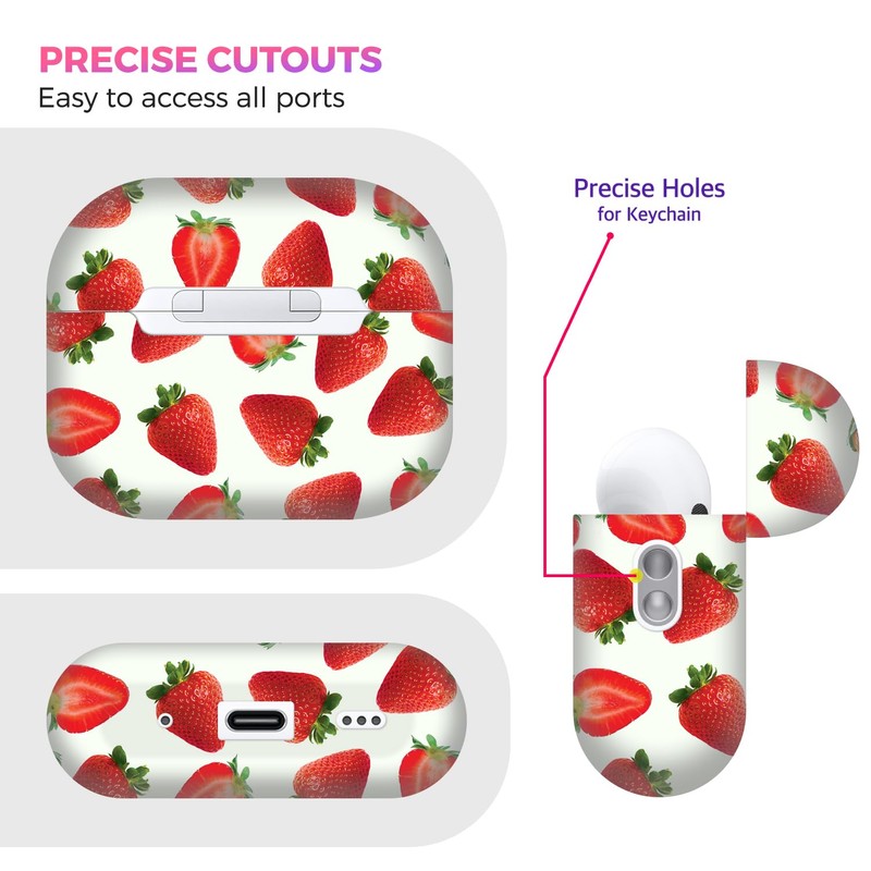 GlamCase Compataible with AirPods Pro 2nd Generation - Strawberry Pattern