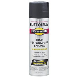 Rust-Oleum 7578838 Professional High Performance Enamel Spray Paint, 15 oz, Flat Black