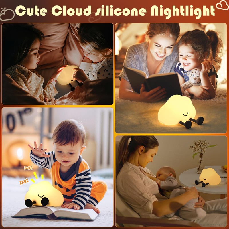 YISUN Cloud Night Light, Cute Silicone Nightlight for Baby Toddler,