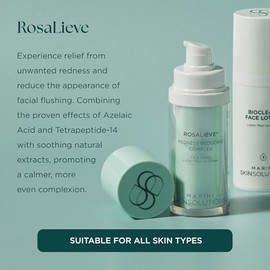Marini SkinSolutions Rosalieve Redness Reducing Complex - Hidratante Facial con Extractos Naturales de Avena, Té Verde, Té Blanco y Té Rojo - 30 ml
