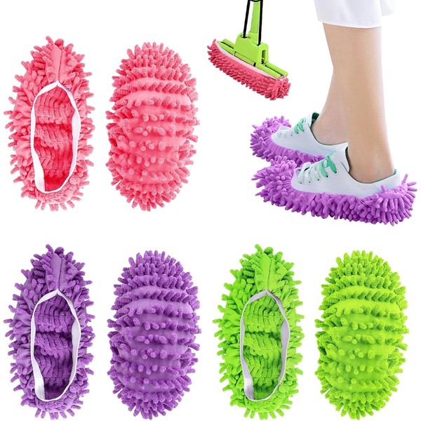 AWAVM 3 Pairs (6 PCS) Slipper Covers Dusting Socks –