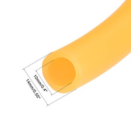 TOP-VIGOR Natural Latex Rubber Tubing, 10mm ID x 14mm OD Rubber Tubing, Highly Elastic and Strong Hose for Sports Exercise Stretching Laboratory, Home Hose Tube, Yellow