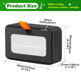 2-Pack HEPA 13 + Activated Carbon Combo Air Filter for X1 X1C P1P P1S 3D Printer - Ultra Odor & VOC Elimination Replacement