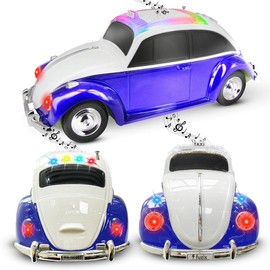 Fuzix WS-1958 Car Bluetooth Portable Speaker with LED AUX USB FM Rechargeable - Color: Blue