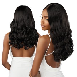 Sensationnel Bare lace fulllace wig - unit 3 human hair blend all lacefrontal glueless synthetic 180 degree preplucked hairline (1B OFFBLACK)
