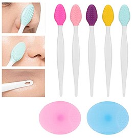 Silicona Labial Exfoliante, 5 Nariz y Labios, 2 Almohadillas Faciales, Limpiador de Poros Faciales