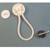 StayPut Bungee/Shock Cord Fastener, White w/Black Surface Attachment Knob &