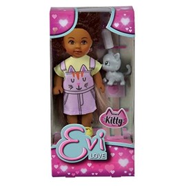 Simba Evi Love Little Kitty, 6-inch Height, Multicolor - with Kitty and Drinking Bottle, for Girls, Birthday Gift, Collection