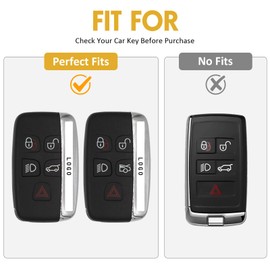 WORCAS Smart 5 Button Key Fob Cover Case Compatible with Jaguar Range Rover Evoque Velar Discovery LR4 Land Rover Sport and Jaguar XF XJ XE F-PACE F-Type(Quicksand-Champagne Gold)