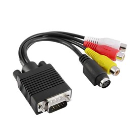 KONTONTY 3 Vga to S Video Converter Adapter Cable for PC Laptop High Density Pin Male to Pin Female Cable for Television Output