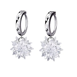 MVCOLEDY Snowflake Dangle Earrings With Crystal Cubic Zirconia Winter Drop Earrings Fashion Jewelry for Women Hoop Snowflake¡­