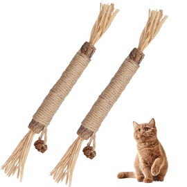 CDRPD 2 PCS Katzen Kaustangen,Knabberstangen Katze,Katzen Kauhölzer,Pfotenspass Zahnreinigende Knabberstangen,Matatabi Sticks Katze,Katzenminze Sticks für Katzen,Liebepfoten Sticks Katze