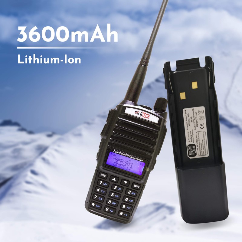 BTECH BL-8L 3600mAh Li-ion High Capacity Extended Battery Pack for