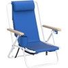 Backpack Folding Beach Chair Adjustable Headrest Flexible Tilt Angle, Cup