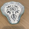 Creative Co-Op Ceramic Spoon Rest For Kitchen Hand Stamped Spoon