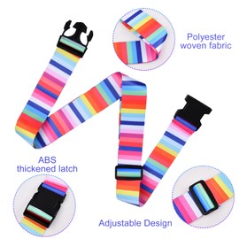 Hoxfly 2 Pack Heavy Duty Luggage Straps for Suitcases Packing Belts, Colorful Luggage Belt with Quick Release Buckle, Adjustable Luggage Straps, Travel Accessories Luggage Straps for Suitcase Baggage
