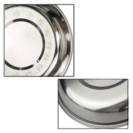 Hokky Set of 4 Stainless Steel Round Dinner Plate, Silver