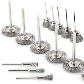 Mesee 45Pcs Steel Wire Brushes Wheels Set with 1/8" Shank Polishing Wire Wheel Cup Pen Brush Accessories Kit Fit Rotary Tool for Buffing Cleaning Grinding Removal Rust Corrosion Paint