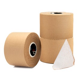 d3 Rigid Premium Rayon Extra Stick Tan Zinc-Oxide Strapping Tape 50mm x 15m (3 Rolls) High Strength Blister Prevention, Rugby & Weightlifting Shoulder, Knee Joint Support
