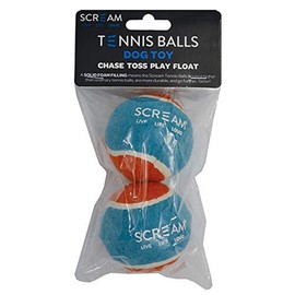 Scream 92-SDT04200 Solid Foam Tennis Ball 2Pk, Loud Blue & Orange, 6.5cm