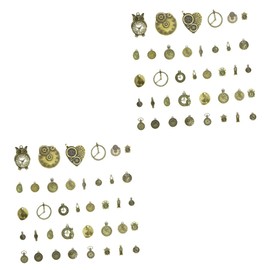 COHEALI 76pcs Bronze Clock Pendant Bracelet and Necklace Accessory Set Unique Charms for Jewelry Making Material for Scrapbooking and Keychain for Crafting Projects
