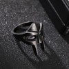 DOOM Mask Ring for Men Gladiator Style Black Titanium Stainless
