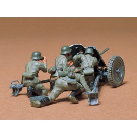 Tamiya Pak 35/36 anti-tank gun model kit, WWII period, with figurines (4), 300035035, 1:35, 3.7 cm